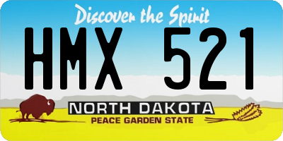 ND license plate HMX521