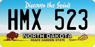 ND license plate HMX523