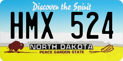 ND license plate HMX524