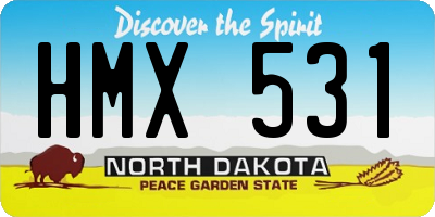 ND license plate HMX531