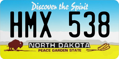 ND license plate HMX538