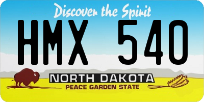 ND license plate HMX540