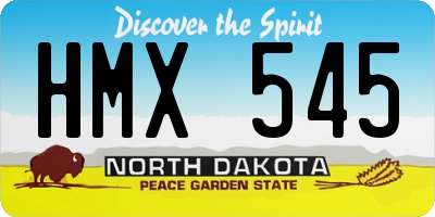 ND license plate HMX545