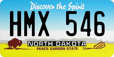 ND license plate HMX546