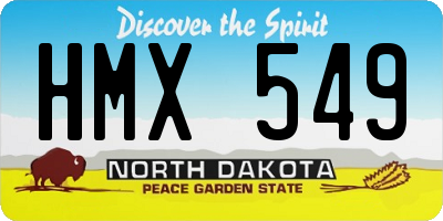 ND license plate HMX549