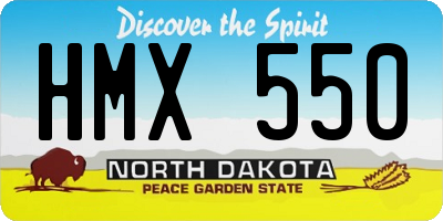 ND license plate HMX550