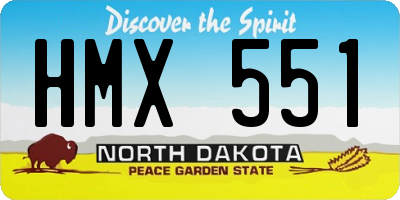 ND license plate HMX551