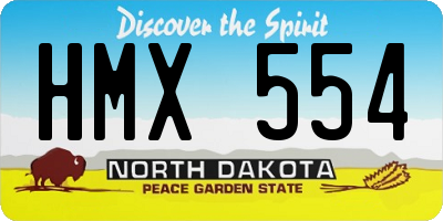 ND license plate HMX554