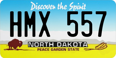 ND license plate HMX557