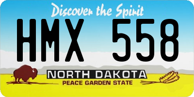 ND license plate HMX558