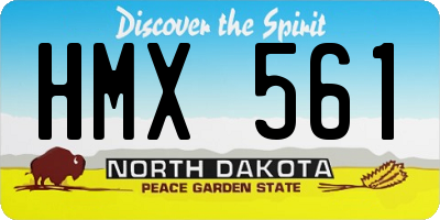 ND license plate HMX561