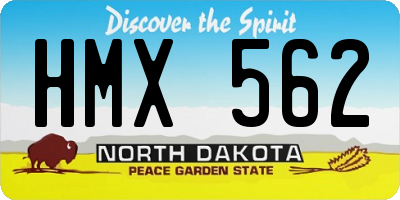 ND license plate HMX562