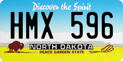 ND license plate HMX596