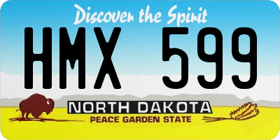 ND license plate HMX599