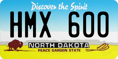 ND license plate HMX600