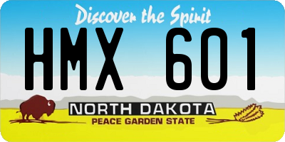 ND license plate HMX601