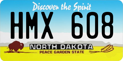 ND license plate HMX608