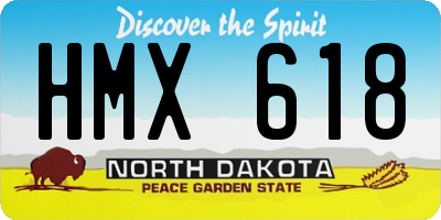 ND license plate HMX618