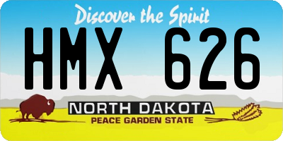 ND license plate HMX626