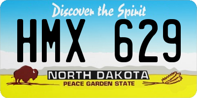 ND license plate HMX629