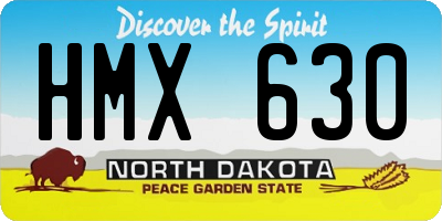 ND license plate HMX630