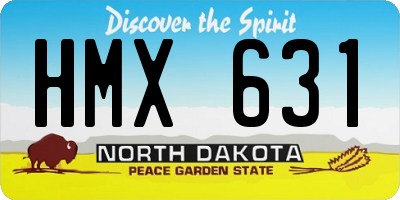 ND license plate HMX631