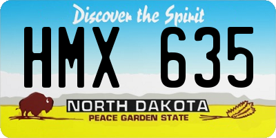 ND license plate HMX635