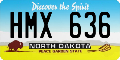 ND license plate HMX636