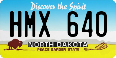 ND license plate HMX640