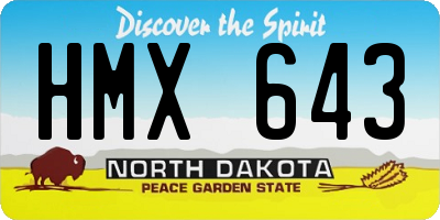 ND license plate HMX643