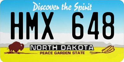 ND license plate HMX648