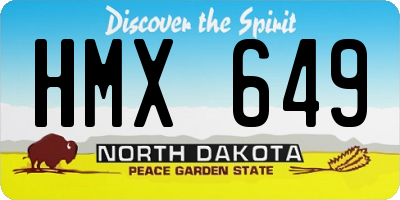 ND license plate HMX649