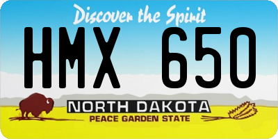 ND license plate HMX650