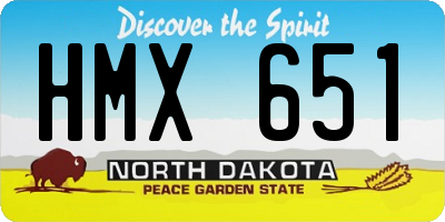 ND license plate HMX651