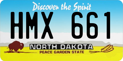 ND license plate HMX661