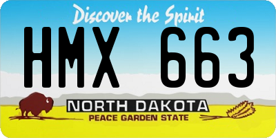 ND license plate HMX663