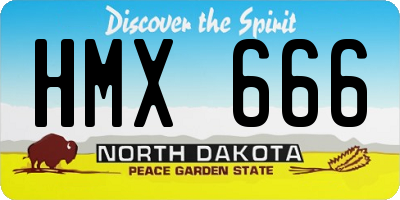 ND license plate HMX666