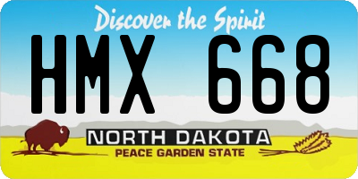 ND license plate HMX668