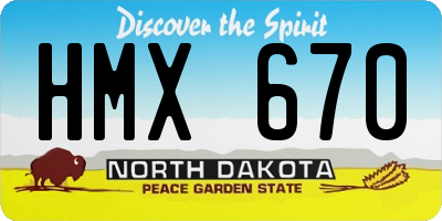 ND license plate HMX670