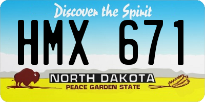 ND license plate HMX671