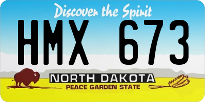 ND license plate HMX673