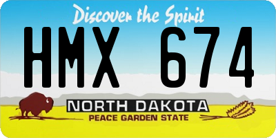 ND license plate HMX674