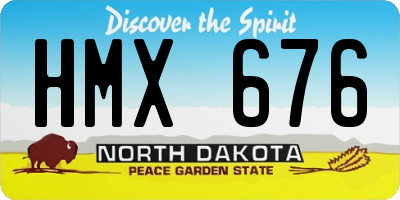 ND license plate HMX676