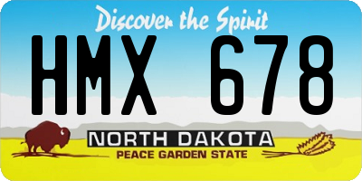 ND license plate HMX678