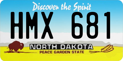 ND license plate HMX681