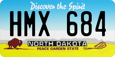 ND license plate HMX684