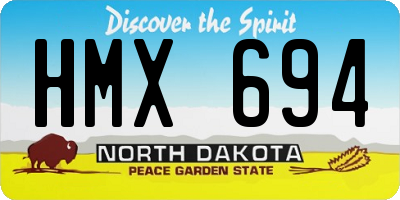 ND license plate HMX694