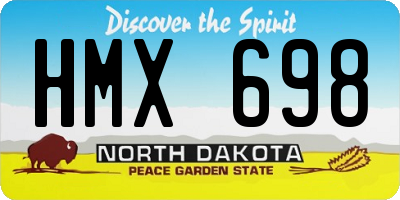 ND license plate HMX698