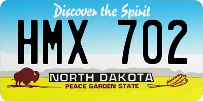ND license plate HMX702