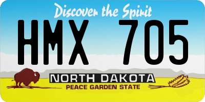 ND license plate HMX705
